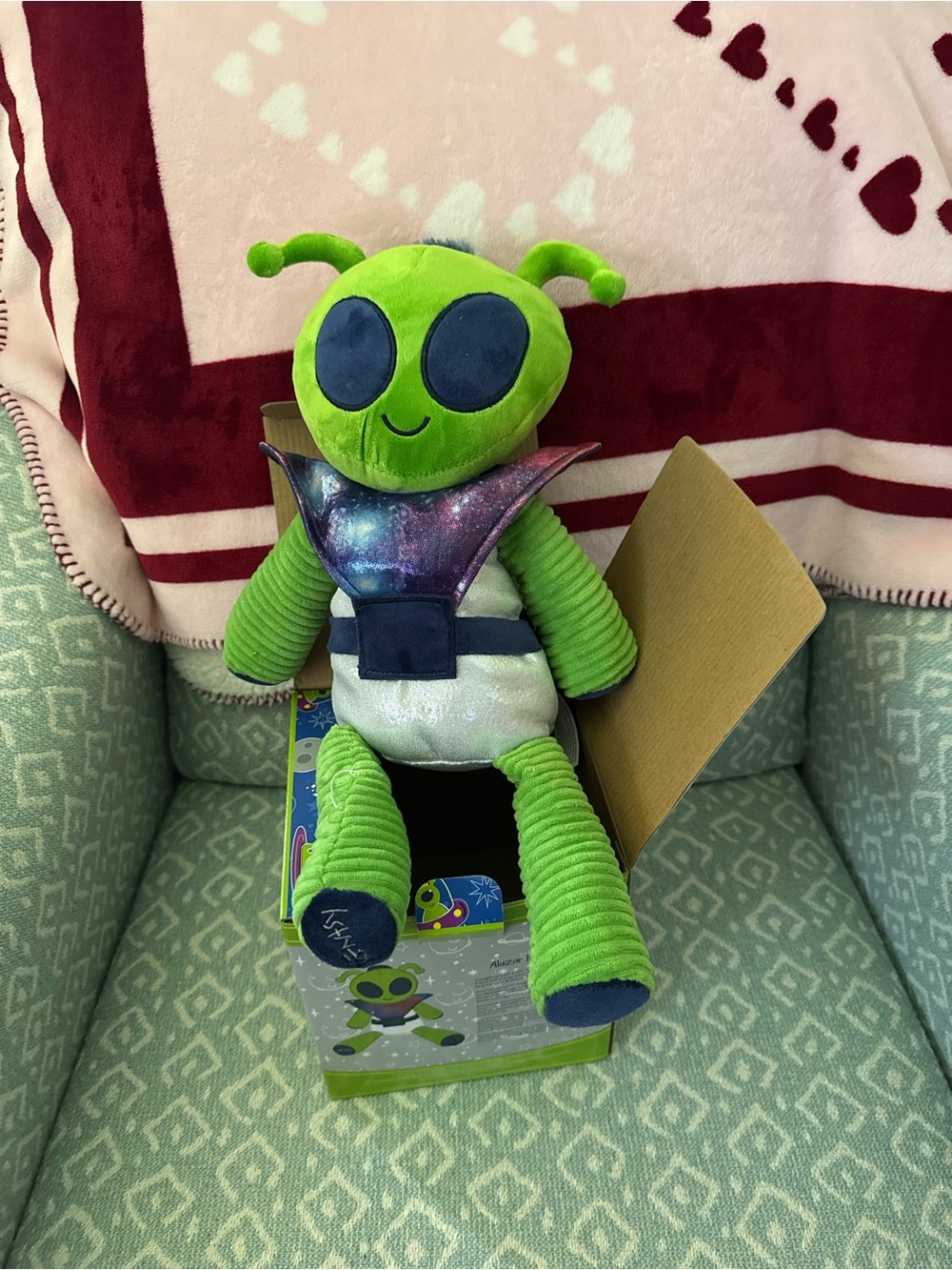 Green Alien Plush Toy for Kids - Soft Space Buddy